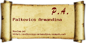 Palkovics Armandina névjegykártya